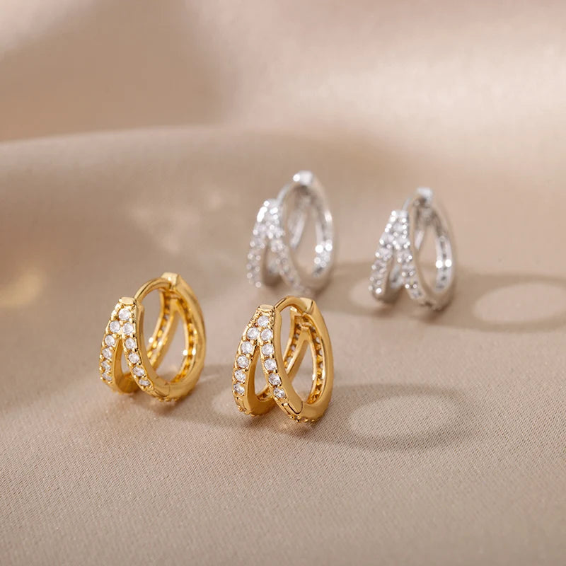 Zircon Hoop Earrings