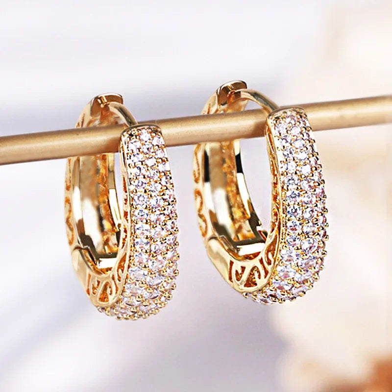 Hoop Earrings Studded in Zirconia