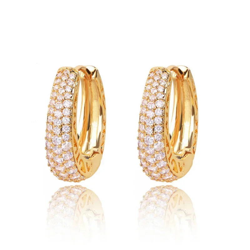 Hoop Earrings Studded in Zirconia