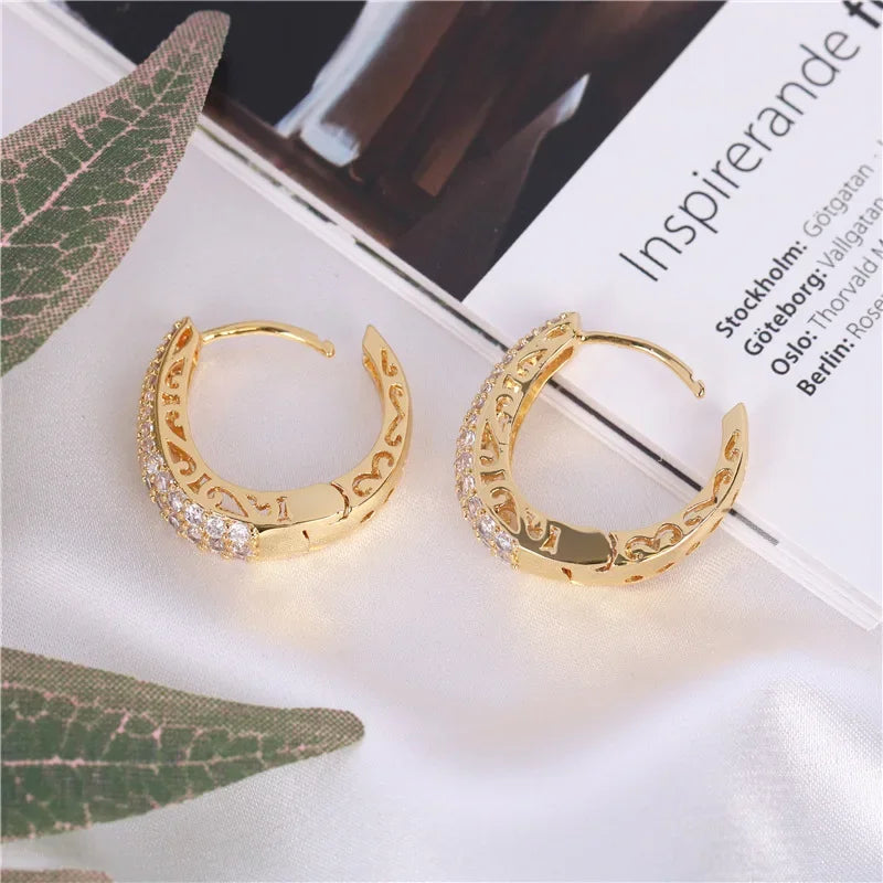 Hoop Earrings Studded in Zirconia