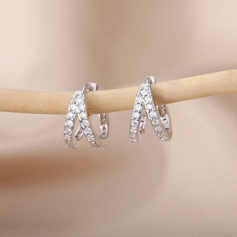 Zircon Hoop Earrings